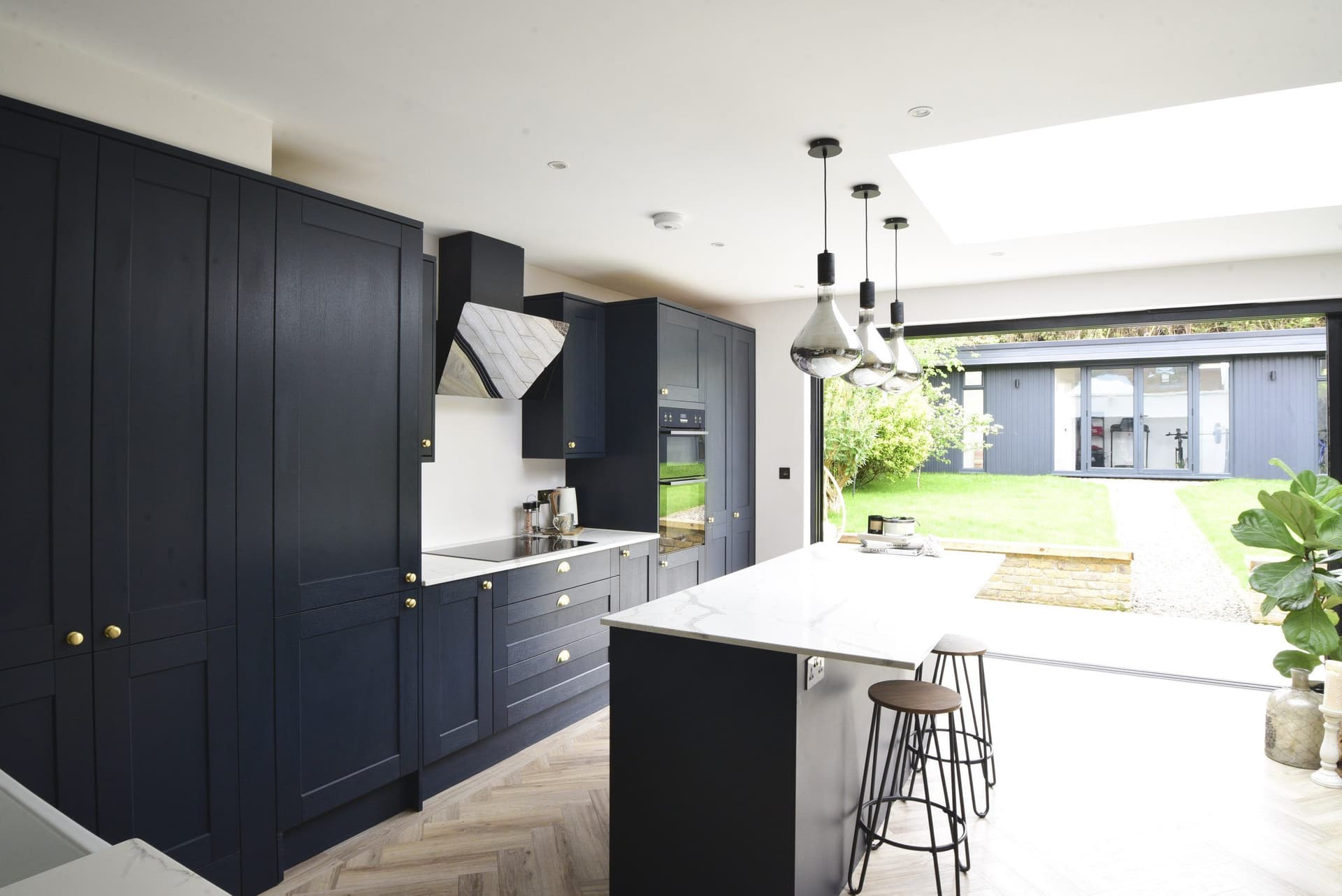Knockholt kitchen open to the garden